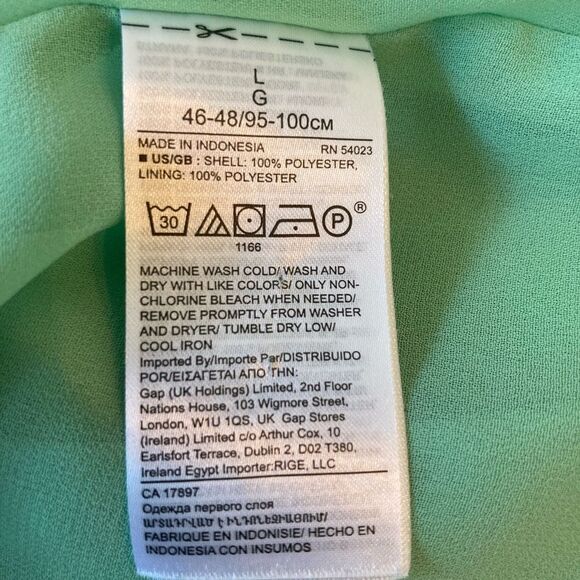 Banana Republic Fresh Green lined chiffon Sleeveless blouse scoop neck and back - Picture 8 of 9